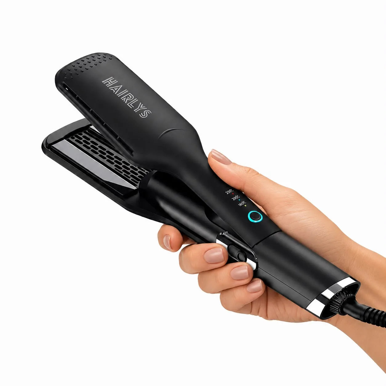 Hairlys Duo Black in der Hand gehalten